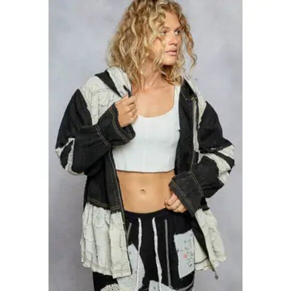 POL Moonwake Hollow Boho Patchwork Hooded Jacket NEW Sizes Various - Picture 2 of 8